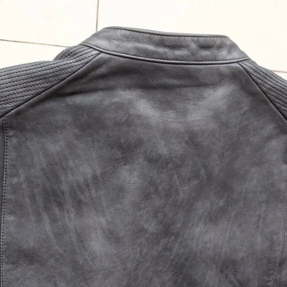 JOHN VARVATOS STAR USA BAND COLLAR LEATHER JACKET - Picture 8 of 10